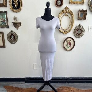 Missguided Dove Grey Bodycon Midi T-Shirt Dress